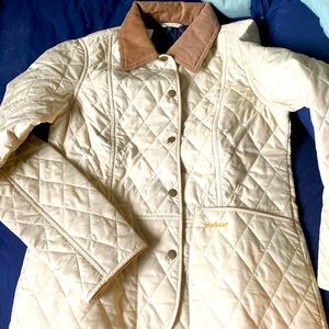 NWT Barbour Liddesdale Quilted Jacket in Cream, size 10